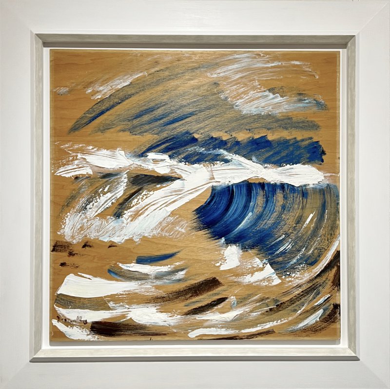 Siegward Sprotte, Weiße Woge, 1989, Öl auf Holz, 61 x 61cm – engl. White Wave, oil on wood